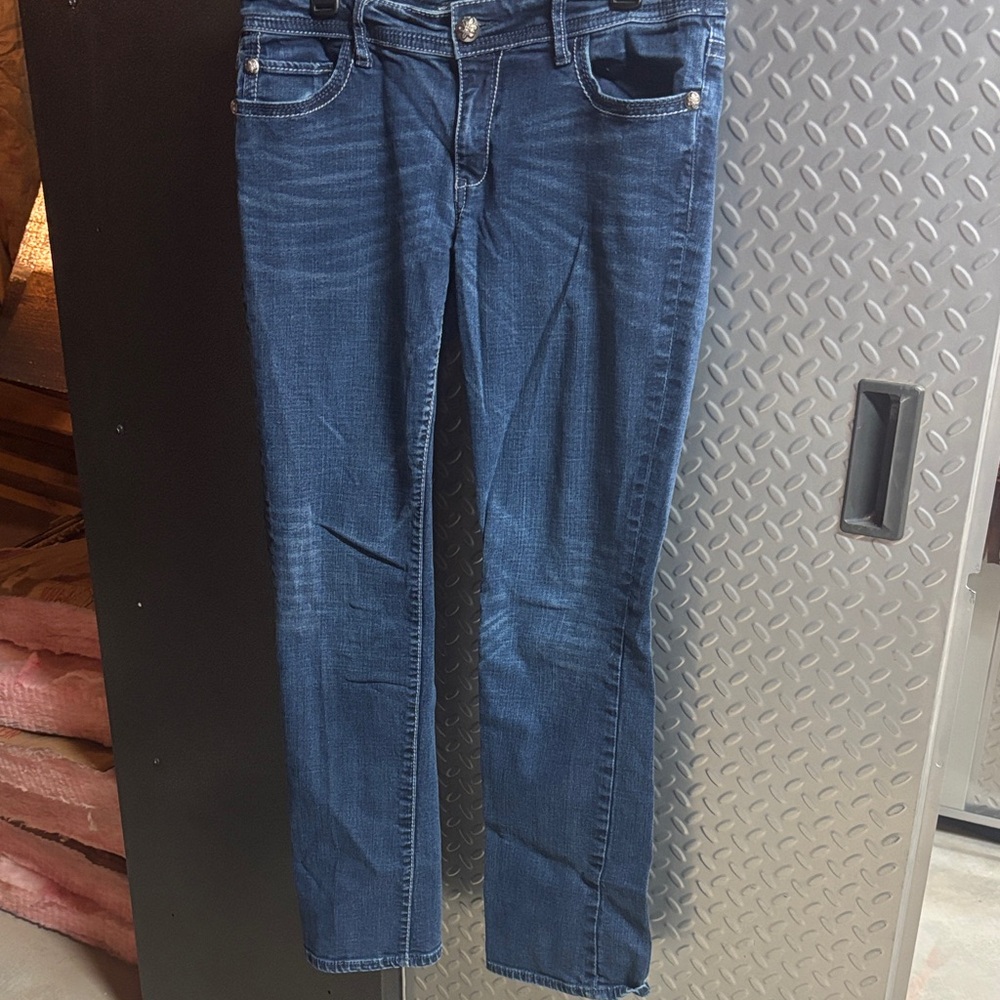 Seven7 Women's Straight Leg Blue Jeans
